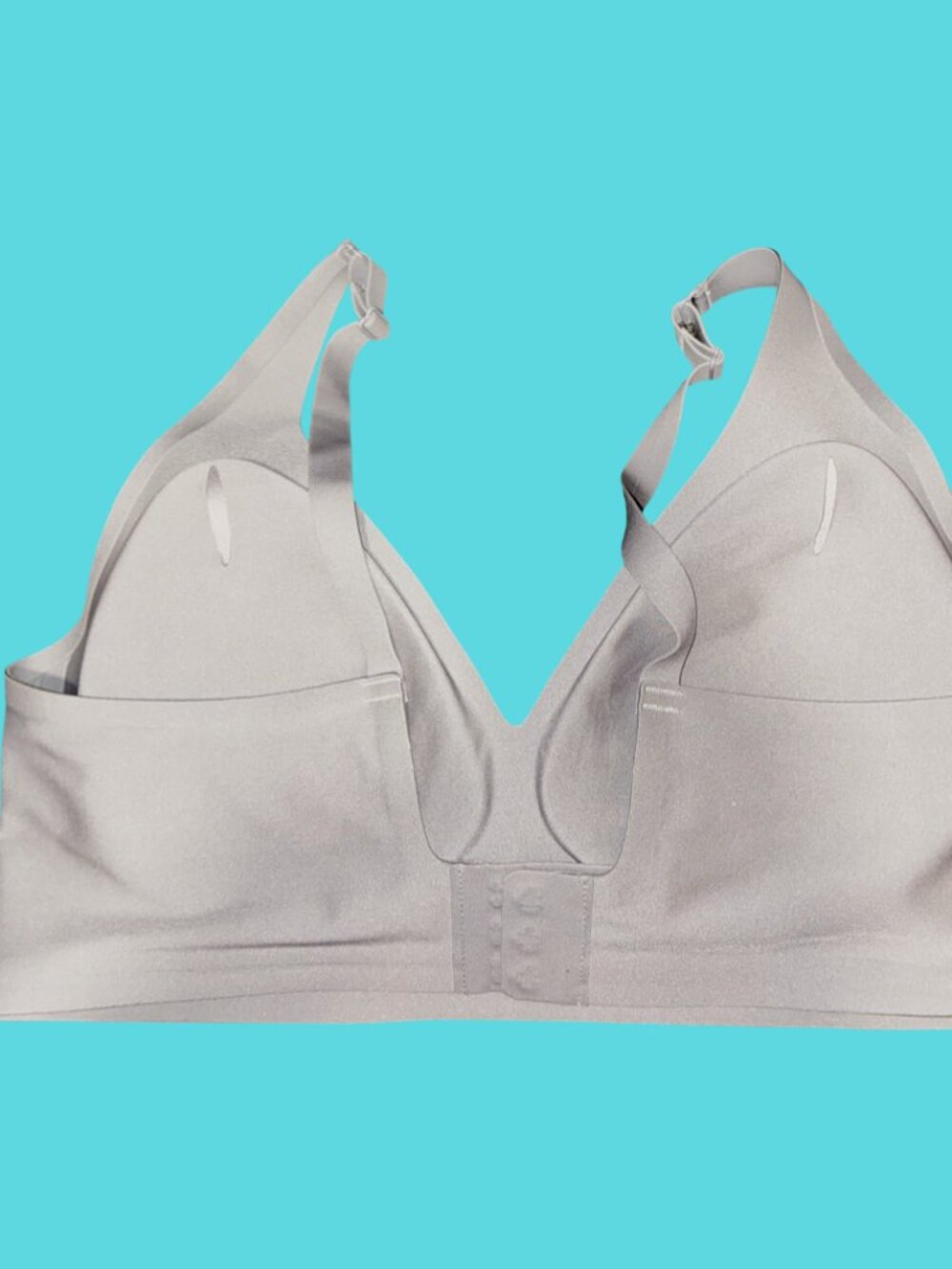 Sz.L*Felina*Light Gray Wire-Free Bra W/ Inserts - Picture 4 of 7